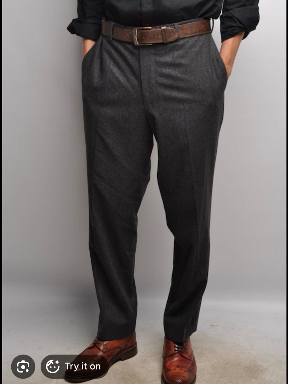 Pal Zileri Black dark Gray wool Dress pants 34 men’s